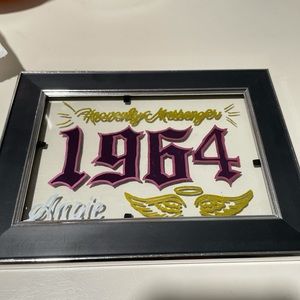 Old English number glass paintings